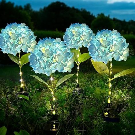 Lampe Solaire Fleurs Exterieure Jardin, 2 Pièces Lumière Solaire Fleur, LED Lumiere Solaire prévision IP65, Décoration pour Chemins, Pelouse, Terrasse, Clôture, Fête, Mariage Noël (1/5)