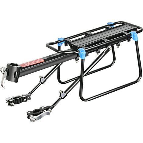 Porte-bagages de vélo réglable, charge maximale 75 kg, en alliage d'aluminium avec réflecteur, installation rapide (1/4)