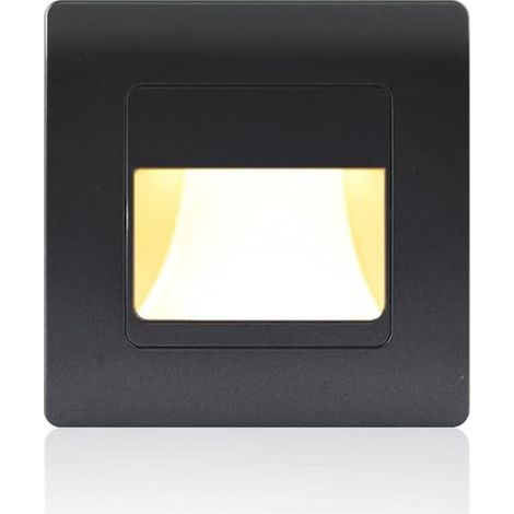Encastré LED stairlight applique murale capteur de mouvement Step Light lampe de couloir lampe murale intérieure 1Pcs Black (1/5)