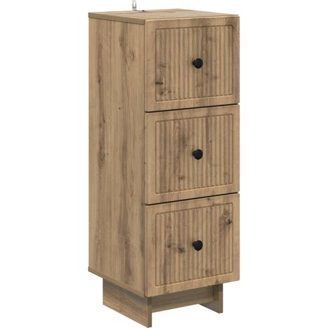 vidaXL  Drawer Cabinet  Artisan Oak 33 x 34.5 x 90 cm Engineered Wood