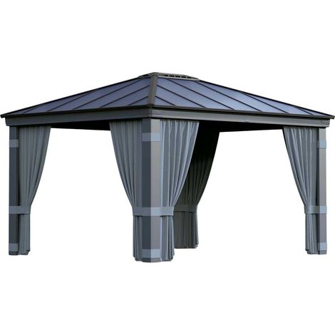 Palram - Canopia – Rideaux pour tonnelle de jardin 4x2 – Polyester imperméable et léger – Panneaux zippés pour intimité – Facile à installer et à laver (1/7)