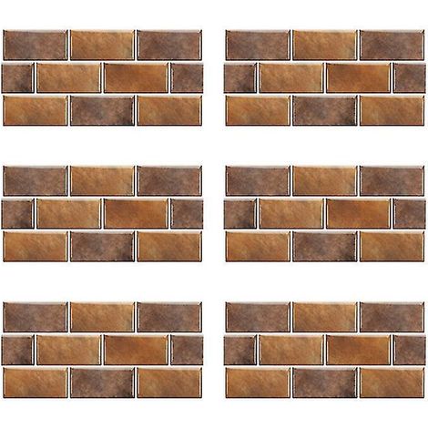 Lot de 6 autocollants muraux 3D pour carrelage