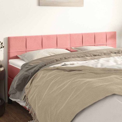 vidaXL Têtes de lit Rose 160x5x78/88 cm Velours (1/5)