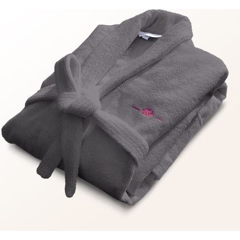 Peignoir - LE TEMPS D'UN BAIN - Taille S - 100% Coton 500g/m² - Doux, Absorbant, Unisexe - Gris foncé (1/5)