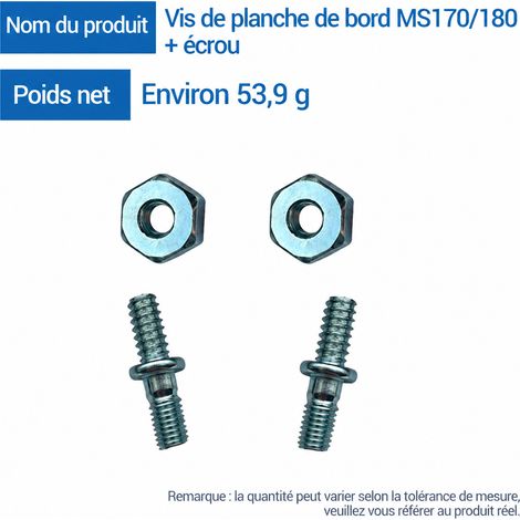 Kit 2 boulons de guide-chaîne MS180 et 2 écrous de guide-chaîne pour tronçonneuse MS170 10 × 10 × 6 cm – Livraison gratuite (1/5)