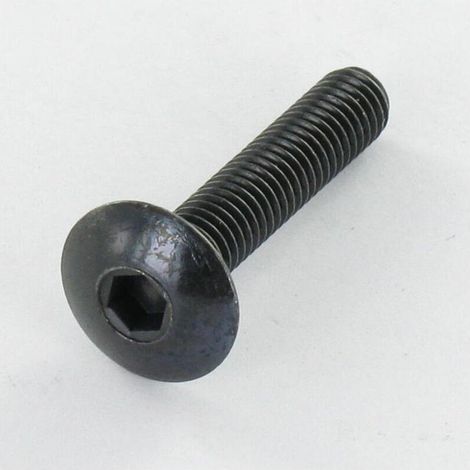 Vis Poelier tête ronde large TRL M6X30 Clé de 4 HC4 Acier zingué noir-1 pièce (1/5)