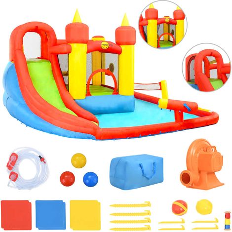 Castillo hinchable con tobogán y piscina 410x385x220 cm Happy Hop (1/5)
