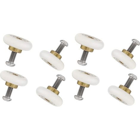 Lot de 8 roulettes de rechange pour porte de douche, diamètre 20 mm (20 mm - 8 pièces) (1/5)