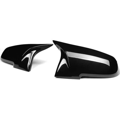 Coque rétroviseur brillant noir carbone compatibilité BMW Série 1 F20 F21, Série 2 F22, Série 3 F30, Série 4 F32 F36, M2 F87, M3 - Habillage miroir extérieur, garniture élégante, kit 2 pièces, finitio (1/4)