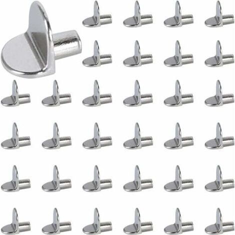 Shelf Clips 5mm Shelf Clips Shelf Support Pegs Pin Shelf Pins DIY Shelf Support Stainless Steel,40Pcs (1/5)