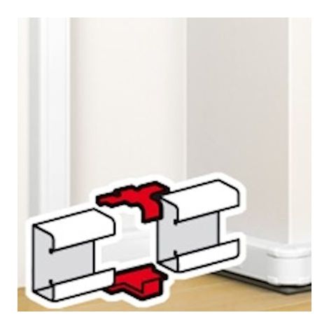 Eclisse de jonction pour goulotte à clippage direct Mosaic 50x80mm, 50x130mm et 50x180mm blanc antimicrobien LEGRAND 075730 (1/2)