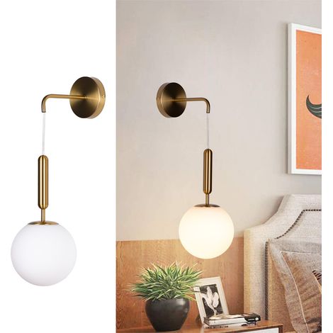 Lámpara pared nórdica latón ATENAS Ø18cm E27 (1/5)