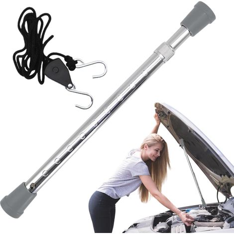 Hood Requene Rod Barre de support pour compartiment moteur, construction en acier solide, support de capot de voiture réglable, accessoire de voiture portable léger pour garage, atelier, entretien du (1/5)