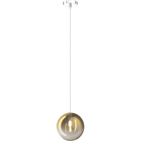Sospensione Contemporanea Eclipse Metallo Cromo Vetro Oro 1 Luce G9