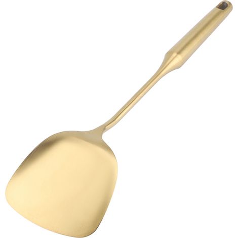 Louche en acier inoxydable, grande louche à soupe, spatule de cuisine, ustensile de cuisine doré n° 03 (1/5)