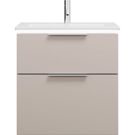 burgbad Eqio Slim lavabo en céramique avec meuble sous-lavabo et