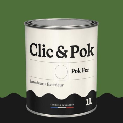 Peinture Fer Antirouille – Métal Extérieur Intérieur, Satinée, Protection Rouille - 1L - RAL 6010 Vert herbe