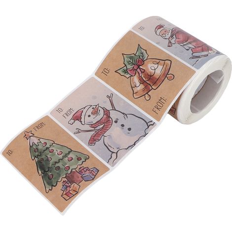 Autocollants de Noël 6 Motifs - 250 Étiquettes Adhésives pour Cadeaux, Boîtes et Enveloppes Festives (1/5)