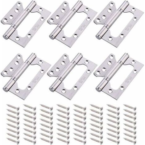 Charnières de Portes 6 Pièces Charnières en Acier Inoxydable 304 Charniere Porte Pliantes 4 Pouces Charniere Roulement à Billes avec 16cps Vis Charnière pour Meubles de Maison (1/4)