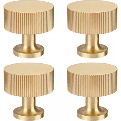 Boutons et poignées de meuble en laiton massif, jaunes, 2,82,82,8 cm, lot de 4, pour tiroirs de meuble, coiffeuse, boutons dorés, poignées modernes. (1/5)