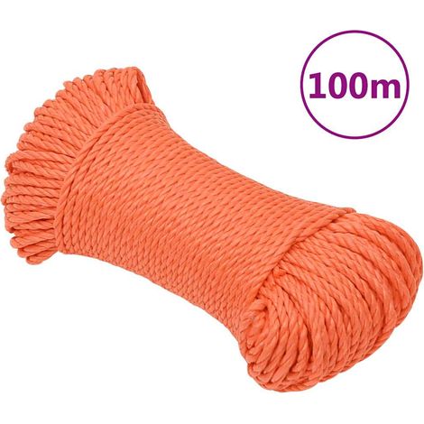 Cuerda de trabajo polipropileno naranja 6 mm 100 m vidaXL