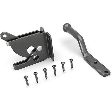 2 PièCes Loquet de Porte à Verrouillage Automatique Serrure de Porte de ClôTure à Levier de Gravité Automatique pour Loquets de Porte de ClôTure en Bois Acier Noir,116mm (1/4)
