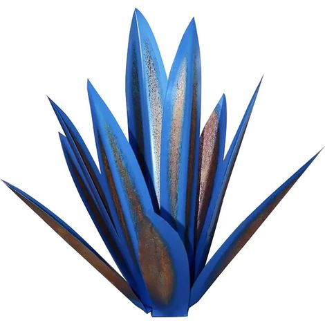 MINKUROW Gartendeko Ornament Agave Iron Art Creative Ornament 27cm (Blau) (1/5)