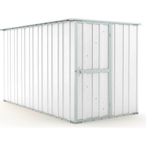 Casetta Box da Giardino in Lamiera di Acciaio Porta Utensili 175x307x182 cm Enaudi Bianco (1/5)