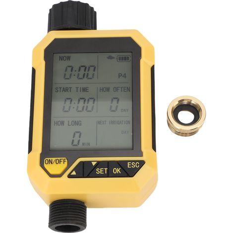 Programmateur d'arrosage numérique Robinet extérieur ABS Laiton Capteur pluie 4 programmes Manuel Étanche pour Jardin Pelouse (1/5)