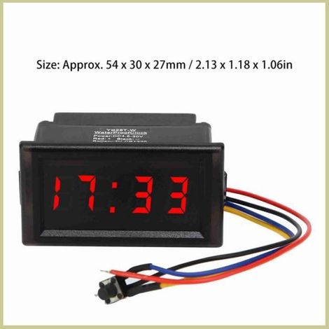 Cocosity horloge électronique (rouge)Horloge Numérique Pour Voiture DC4.5-30V étanche Voiture auto interieur Rouge Rouge (1/5)