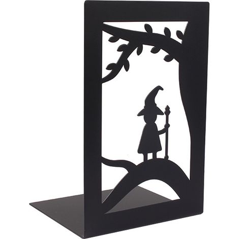 Serre-livres en métal noir pour enfants, antidérapants et résistants, lot de 2, motif elfe de la forêt (1/5)