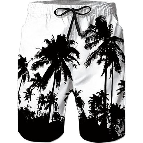 Herren-Badeshorts, Sommer, schnelltrocknend, Seitentaschen und Netzfutter – Größe L – Schwarz (1/4)