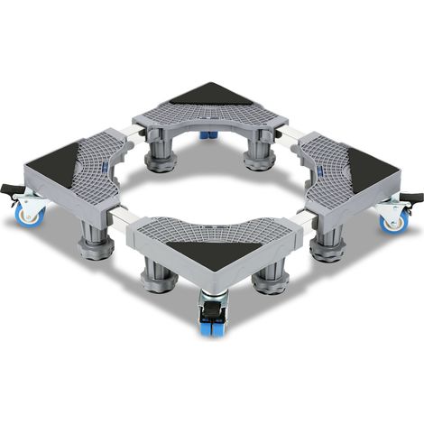 SWANEW Base per lavatrice Carrello per frigorifero Carrello a rulli per asciugatrice Lavatrice Congelatore Regolabile 41-66 cm 8 piedi + 4 ruote (1/5)
