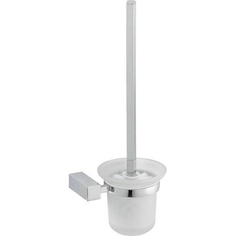 Multi brosse WC en verre dépoli, chrome (ELE37) (1/5)