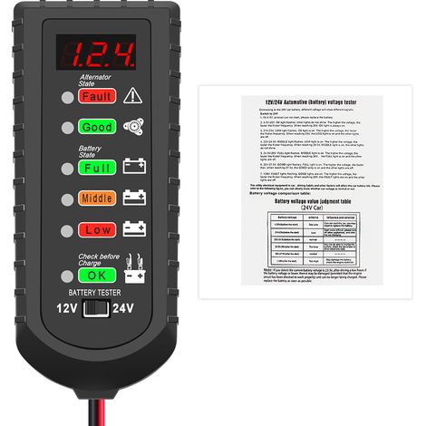 Testeur Batterie Auto – 12V/24V – Diagnostic Véhicule (1/5)