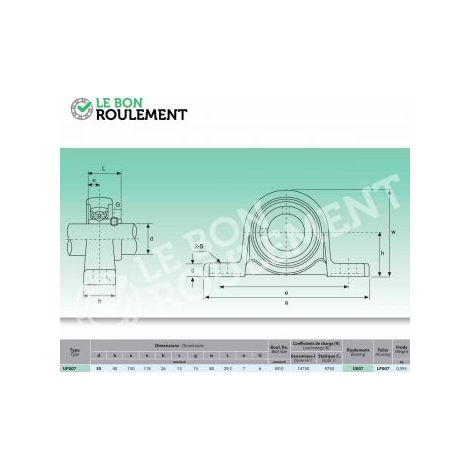 Palier aluminium UP007