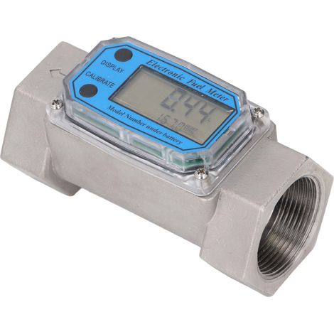 Débitmètre à turbine de 1,5 pouce, affichage numérique, compteur de carburant électronique en acier inoxydable pour l'industrie chimique des pétroles, 25-150 L/min (1/5)