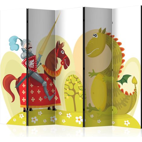 Paravent 5 Volets "Dragon & Knight" 172x225cm (1/2)