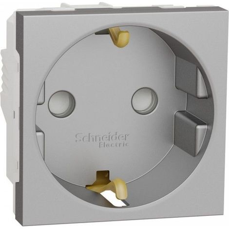 Presa Schneider in alluminio schuko NU303730