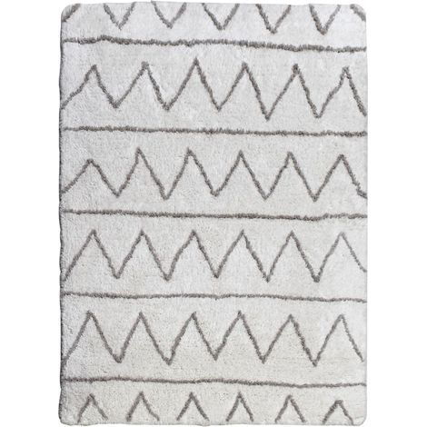 Authentique tapis berbère 120x170 gris clair et gris foncé BERBERE