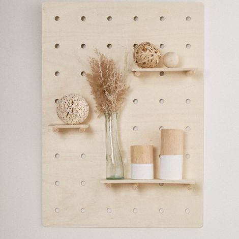 Organiseur mural 3 étagères en bois naturel 70 x 50 cm – Montage facile sans outils – Pour espaces de rangement modernes – Today (1/2)