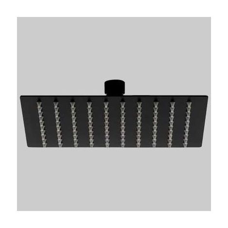 SOFFIONE DOCCIA INOX QUADRO NERO 300 x 300