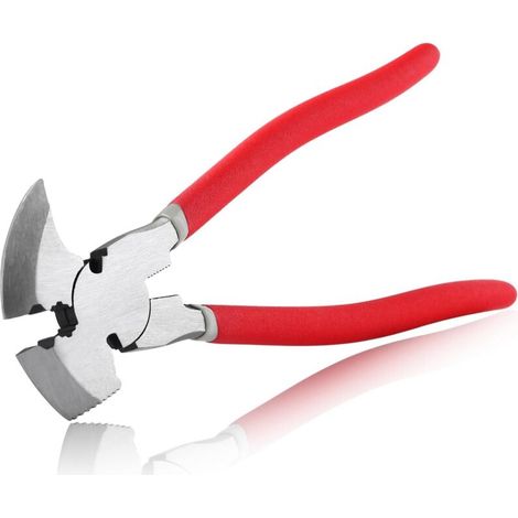 Pince de clôture de 24,1 cm avec marteau, étau, pince coupante pour clôture, agrafes, outil d'étirement de clôture, coupe-boulons robuste pour serrures, pince à tordre de fil de sécurité