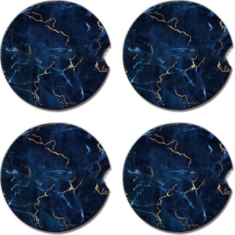 Dessous de verre en marbre absorbant, style moderne abstrait, en céramique, avec dos en liège et paillettes. (1/5)