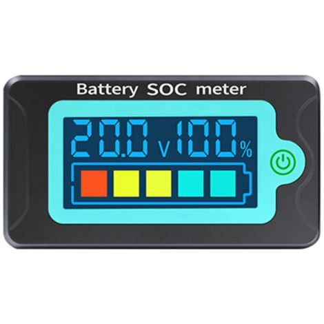 Indicateur de capacité SOC de batterie étanche 8-100 V, voltmètre à courant continu 12 V, 24 V, 36 V, 48 V, 60 V, 72 V, testeur de batteries lithium-fer-phosphate et lithium-polymère ternaires (1/5)