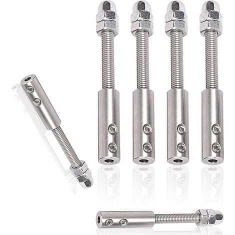 6 Pièces Tendeur Cable Inox pour Cable Inox 4mm, Vis de borne de câble métallique, En acier inoxydable, pour la fixation de la tensionTendeur de Câble Métallique