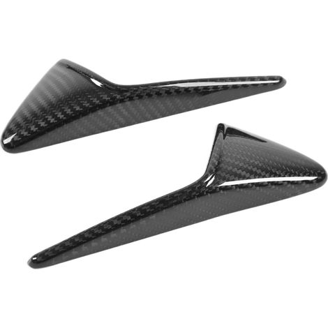 Paire de garnitures de grilles d'aération latérales pour caméras, accents en fibre de carbone véritable, compatibles avec les Tesla Model 3 et Model Y, finition brillante. (1/5)