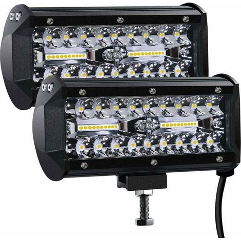 12V 300W 7'' LED-Arbeitsscheinwerfer, 12V wasserdicht IP67 LED-Autoscheinwerfer, Spot-Flutlicht, Nebelscheinwerfer, 27.000lm, Arbeitsscheinwerfer für Auto, LKW, Traktor, SUV, Boot (2 Stück) (1/5)