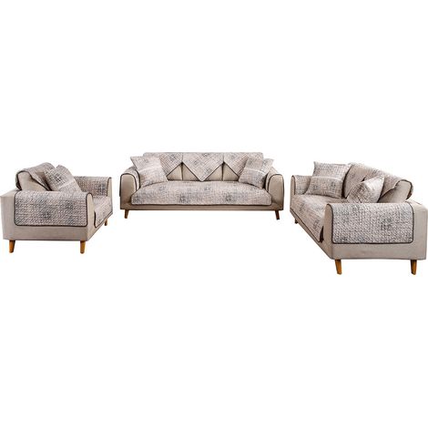 Housse de Canapé Gris Clair 90x70cm Tissu Respirant Antitache Protection Meuble Salon Design Élégant Facile à Laver (1/5)