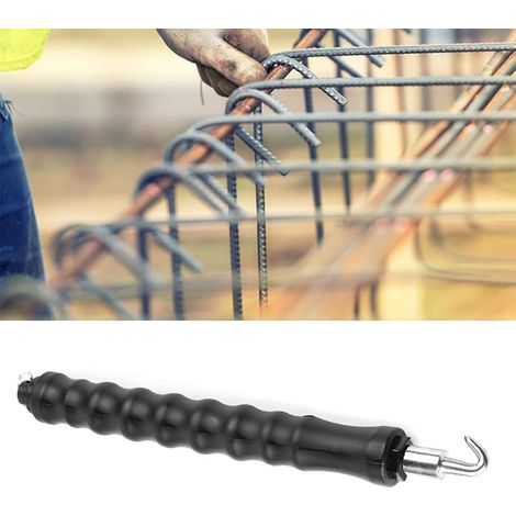 Torsadeur automatique de fil d'attache, outil de torsion de fil d'attache avec poignée ergonomique en caoutchouc, ressort renforcé pour la construction, l'amélioration de (curved hook) (1/5)